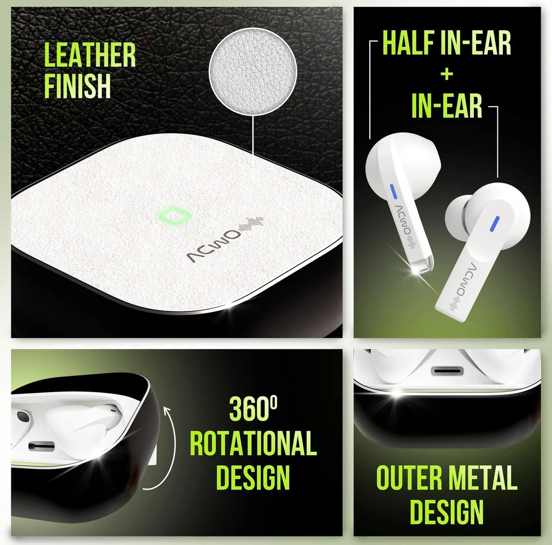 Touch Screen Wireless Earbuds, Bluetooth 5.4 Ear Buds With These Earbuds doesn't go inside your ear sound amazing DWOTS Fire ~ 4 earbuds in 1 case!