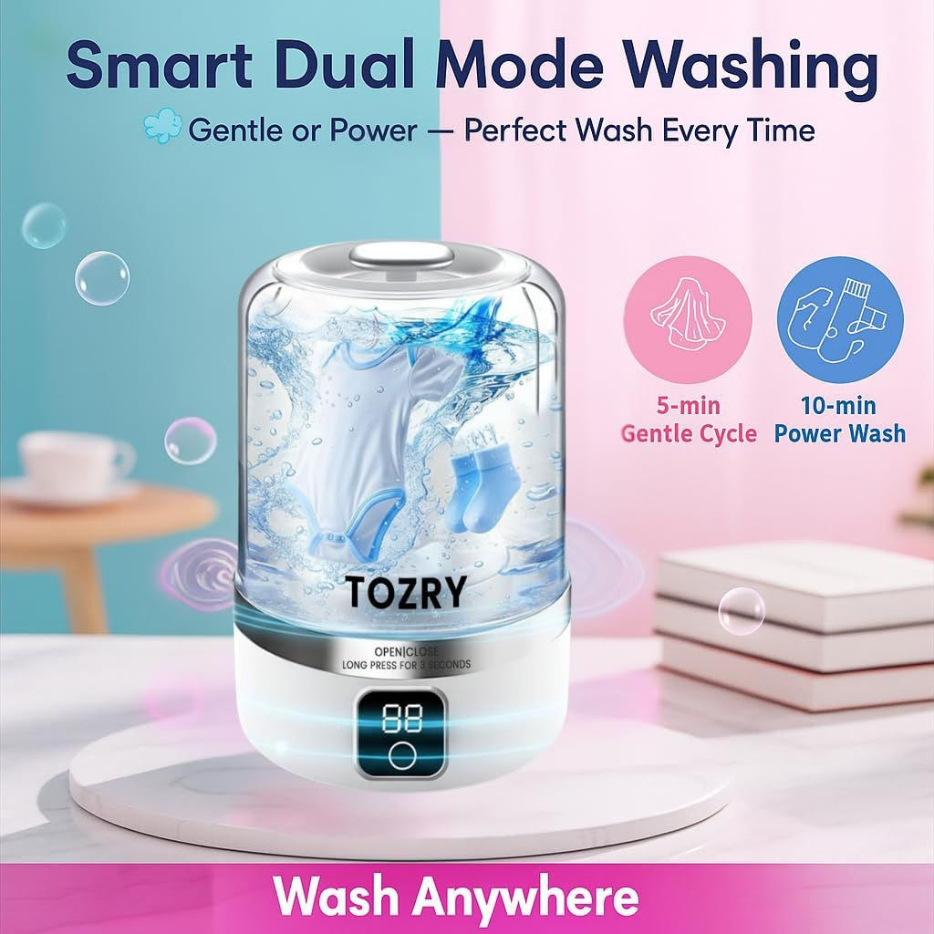 Mini Laundry Machine 1.5L Portable Laundry Machine and Spinner for Baby Cloth