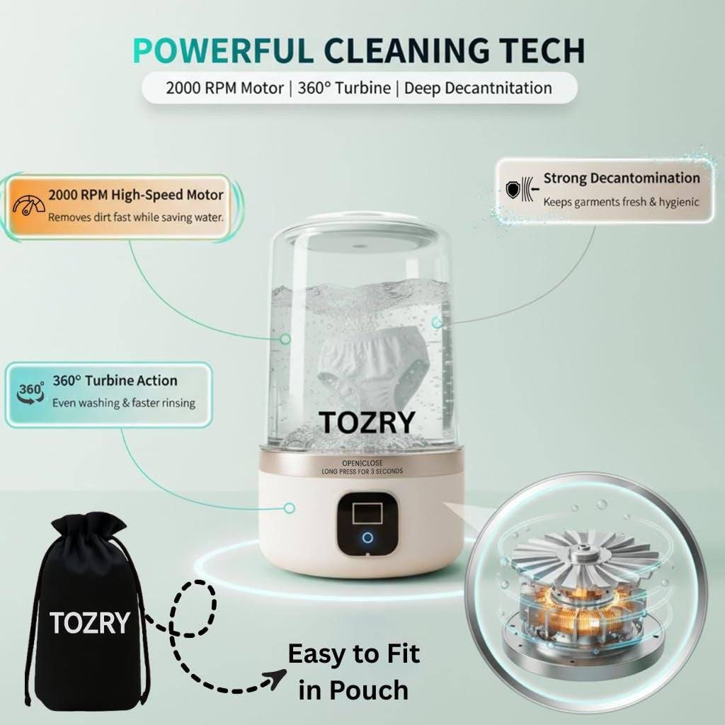 Mini Laundry Machine 1.5L Portable Laundry Machine and Spinner for Baby Cloth